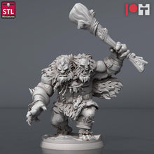 Load image into Gallery viewer, Two-Headed Troll Miniature: ABS-Like Resin, D&amp;D RPG, 32mm
