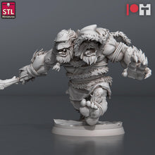 Load image into Gallery viewer, Two-Headed Troll Miniature: ABS-Like Resin, D&amp;D RPG, 32mm

