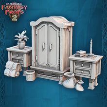 Load image into Gallery viewer, Tavern Miniature Set 3: 32mm Resin Inn Bedroom Terrain for DnD 5E

