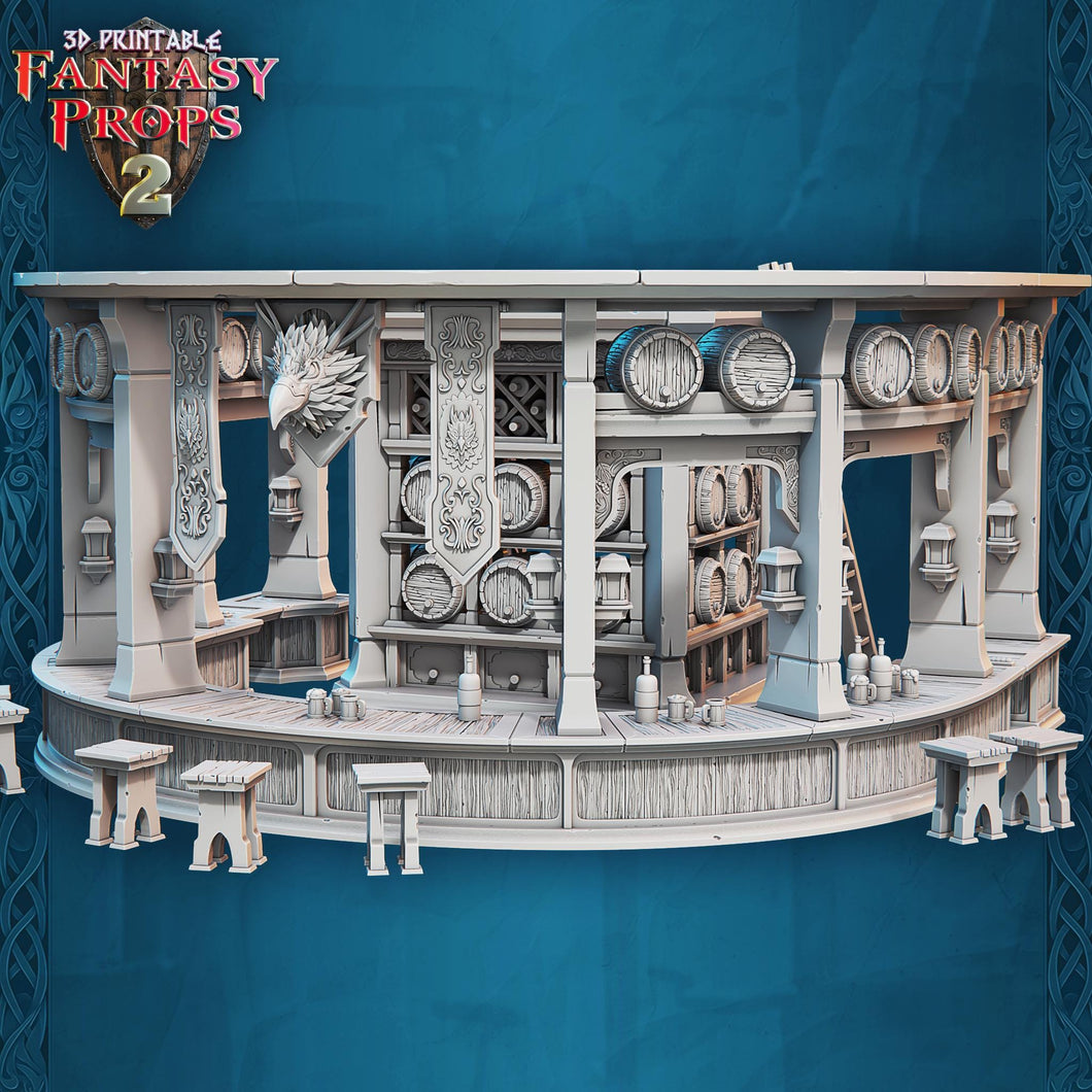 Tavern Miniature Set 1: ABS-Like Resin Bar, Ale House Terrain, D&D, Pathfinder