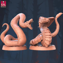 Load image into Gallery viewer, Giant Snake Miniature Set | Undead Snake | Ghoul Snake | Poisonous Snake | DnD | Dungeons and Dragons | 5e | Scatter Terrain
