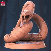 Load image into Gallery viewer, Giant Snake Miniature Set | Undead Snake | Ghoul Snake | Poisonous Snake | DnD | Dungeons and Dragons | 5e | Scatter Terrain
