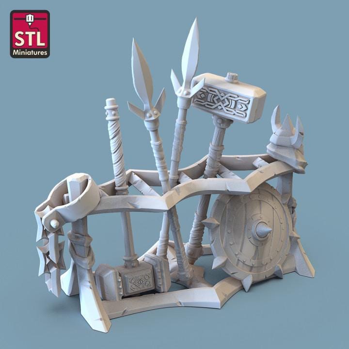 Weapon Rack/Weapon Stand/Weapon Barrel/Training Rack - Tabletop Terrain | Scatter Terrain | Dungeons and Dragons | Pathfinder RPG
