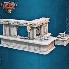 Load image into Gallery viewer, Tavern Miniature Set 4 | Tavern Kitchen | Inn Set | Bar Set | Ale House | DnD 5E | Tabletop Terrain | Scatter Terrain | DnD | Pathfinder|RPG
