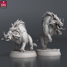 Load image into Gallery viewer, Boar Miniature Set | Wild Boar | Wild Pig | Giant Pig | Hunting | Tusked Boar | 5E | Dungeons and Dragons | Pathfinder | DnD | 5th Edition
