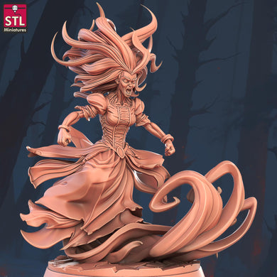 Banshee Miniature Set | Ghost | Screaming Spirit | Angry Spirit | Woman in White | 5E | Dungeons and Dragons | Pathfinder | DnD| 5th Edition