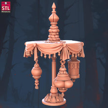 Load image into Gallery viewer, Flying Carpet Vendor | Magic Carpet | Magical Item Shop | Traveling Shop | Aladdin | Pillows | Scatter Terrain | Dungeons and Dragons | RPG
