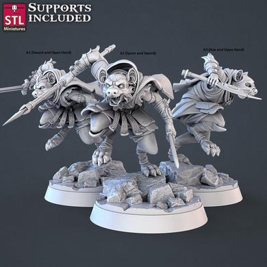 Gnoll Miniature Set | Jackal Set | Gnolls | Hyena Men | Flind | Monster | 5th Edition/Tabletop Terrain/DnD/Miniatures /DnD/Pathfinder