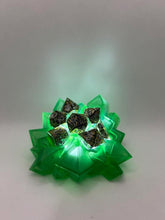 Load image into Gallery viewer, Crystal Dice Shrine - LED Dice Shrine - Lightup Dice Display - Translucent Dice Throne - Convention Dice Display - Crystal Dice Display
