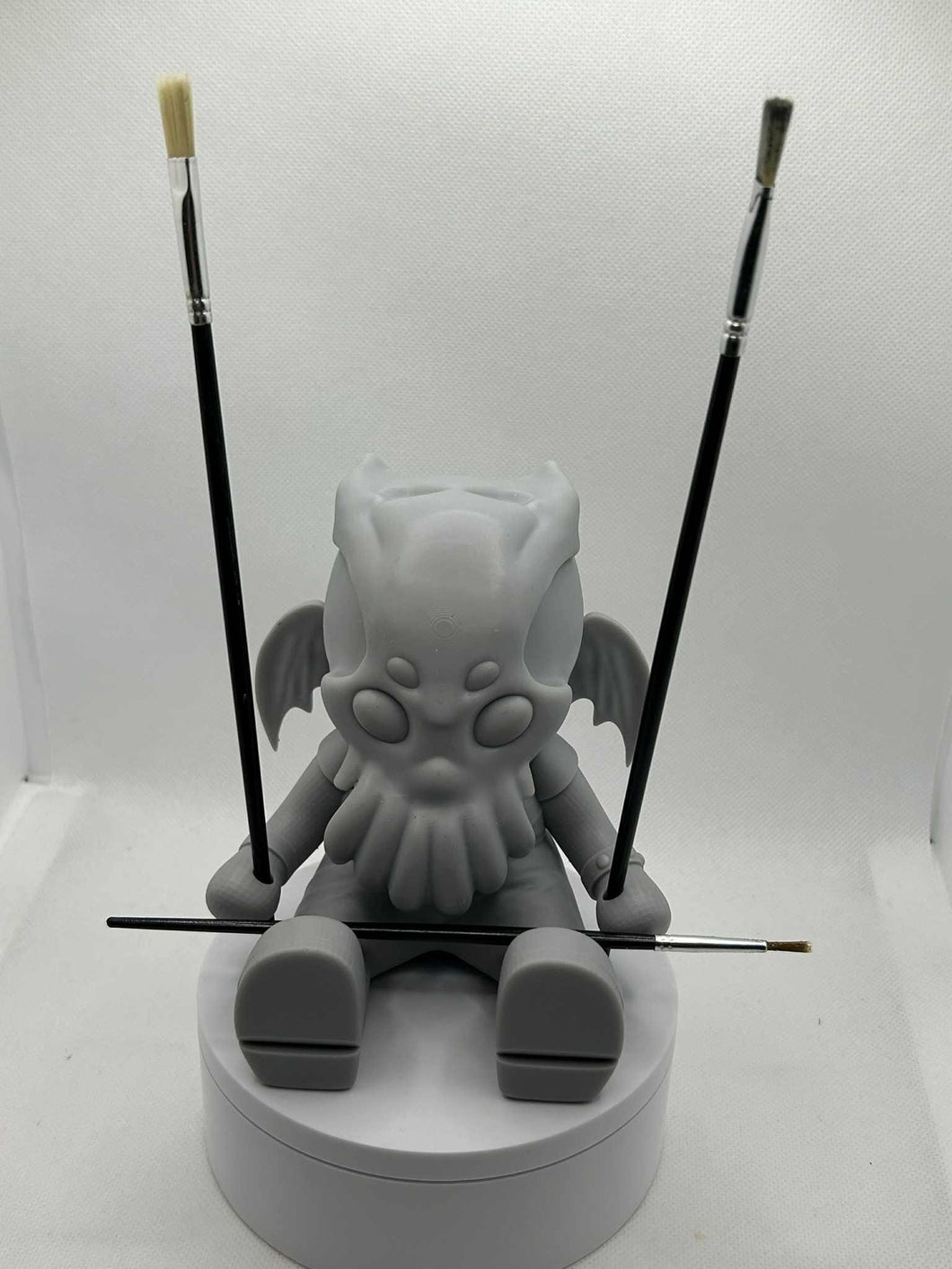 Alazif Mini Cthulhu Figure - Miniature Paint Brush Holder/Organizer - Al - Tiny Great Old One - Chibi Cthulhu