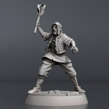 Load image into Gallery viewer, Rioter Miniature Set: Protesters, ABS-Like Resin, Townsfolk, Barricade Terrain, D&amp;D, Pathfinder
