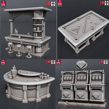 Load image into Gallery viewer, Casino Set | Gambling Set | Card Game | Dice Game | Roulette | Blackjack | Rogue | Gambler | Scatter Terrain | Dungeons and Dragons | RPG
