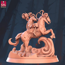 Load image into Gallery viewer, Spectral Horseman | Skeleton Knight | Zombie Knight | Revenant | Undead | Curse of Strahd | 32mm | RPG | Dungeons and Dragons | Pathfinder
