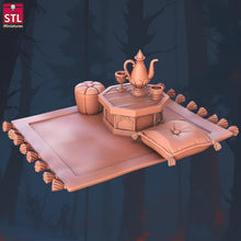Load image into Gallery viewer, Flying Carpet Vendor: 32mm Resin Miniature - Dungeons and Dragons RPG
