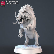 Load image into Gallery viewer, Boar Miniature Set: 32mm Resin Wild Pig for DnD, Pathfinder
