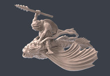 Load image into Gallery viewer, Mounted Fish Folk | Locathah Riders | Ocean Miniature | Underwater | Dungeons and Dragons Terrain
