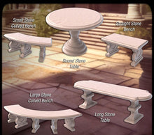 Load image into Gallery viewer, Courtyard Terrain Set 2 | Courtyard Benches | Stone Bench | Pool | Fountain | Plants | Plaza Terrain | Stone Pillars | Dungeons and Dragons
