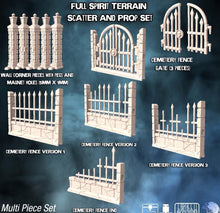 Load image into Gallery viewer, Graveyard Wall Terrain Set | Graveyard Fence Terrain w/ Magnet Holes | Haunted | Spooky Terrain | Scary | Dungeons and Dragons | 5e | DnD
