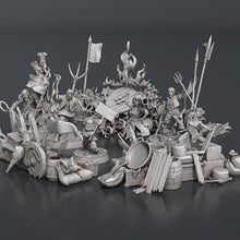 Load image into Gallery viewer, Rioter Miniature Set: Protesters, ABS-Like Resin, Townsfolk, Barricade Terrain, D&amp;D, Pathfinder
