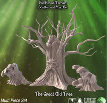 Load image into Gallery viewer, Grandfather Tree Terrain Set| Sentient Tree | Awakened Tree | Forest Scatter Terrain | Deku Tree | Dungeons and Dragons | 32mm | 5e | DnD
