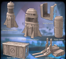 Load image into Gallery viewer, Spaceport Terrain Set 1: Sci-Fi Terrain, 32mm Scale, ABS-Like Resin, Cyberpunk RPG
