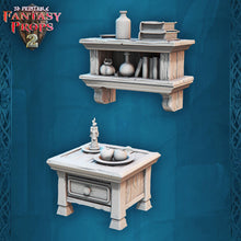 Load image into Gallery viewer, Tavern Miniature Set 3: 32mm Resin Inn Bedroom Terrain for DnD 5E

