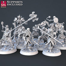 Load image into Gallery viewer, Skeleton Army Miniature Set: 32mm Resin Undead RPG Miniatures
