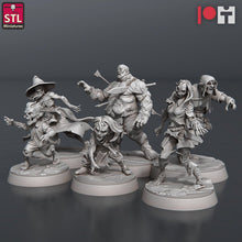 Load image into Gallery viewer, Zombie Miniature Set 2 | Zombie Wizard | Zombie Elf | Zombie Gnome/Halfling | Fat Undead | Curse of Strahd | 32mm | RPG | 5e DnD |Pathfinder
