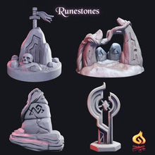 Load image into Gallery viewer, Runestone | Runes | Magical Stones | Shrine - Tabletop Scatter Terrain | Dungeons and Dragons | 32mm Scale
