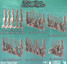 Load image into Gallery viewer, Ocean Terrain Set 2 | Coral Wall w/ holes for Magnets | RPG Scatter Terrain | Dungeons and Dragons | 32mm
