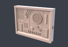 Load image into Gallery viewer, Cyberpunk Terrain Set 4 | Cyberpunk Wall w/ holes for Magnets | Cyberpunk Wall Terrain | Science Fiction Terrain | Space Terrain | 32mm
