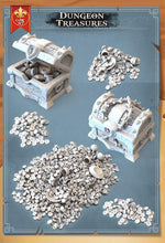 Load image into Gallery viewer, Treasure Markers | Dungeon Treasures | Treasure Chest | Loot Markers| Tabletop Terrain | Scatter Terrain | Dungeons and Dragons | RPG | 32mm
