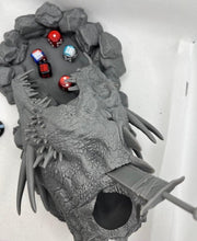 Load image into Gallery viewer, Slain Dragon Dice Tower | Dragon Dice Tower | Dungeons and Dragons Dice Tower | Beast Miniatures Dice Tower | Monster Dice Tower | DnD
