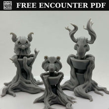 Load image into Gallery viewer, DnD Puzzle Encounter Set | Woodland Totem Puzzle Set | Druid Totem Miniatures | Magic Portal Puzzle | 32mm Tabletop RPG
