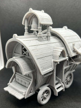 Load image into Gallery viewer, Traveling Caravan Wagon Terrain Set | DnD Miniatures | Vistani Wagon | 32mm Tabletop RPG | Curse of Strahd
