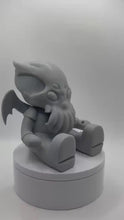 Load and play video in Gallery viewer, Alazif Mini Cthulhu Figure - Miniature Paint Brush Holder/Organizer - Al - Tiny Great Old One - Chibi Cthulhu
