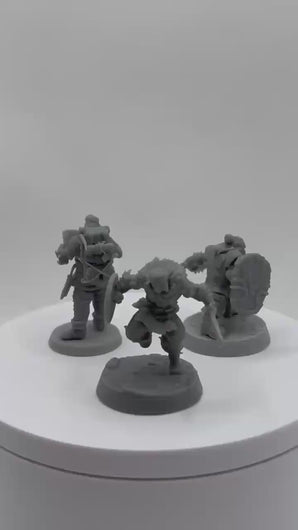 Hired Help NPC Pack | DnD Miniatures | Ranger Fighter Barbarian | 32mm Tabletop RPG | NPC Miniatures