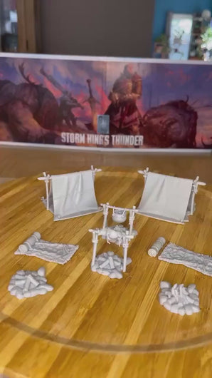 Campsite/Tents/Campfire - Tabletop Terrain | Scatter Terrain | Miniatures Terrain | Dungeons and Dragons | Pathfinder | RPG Terrain