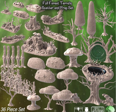 Forest Terrain Set 3 | Trees | Forest Scatter Terrain | Dead Trees | Dungeons and Dragons | 32mm | Sync Ratio Systems