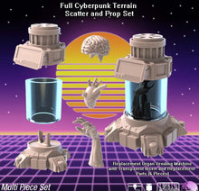 Load image into Gallery viewer, Cyberpunk Terrain Set 5 | Cyberpunk Cannon | Cyberpunk Portal | Cyberpunk Scatter Terrain | Science Fiction Terrain | Space Terrain | 32mm
