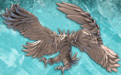 Frost Phoenix | Giant Ice Bird | Giant Bird Miniature | Flying Creature Multiple Sizes | Tundra Terrors| Ice Phoenix | Roc | DnD | 32mm