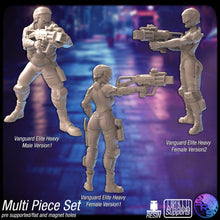 Load image into Gallery viewer, Cyberpunk Heavy Police Miniatures Set | Cops | Corporate Security | Scifi Police | Cyberpunk Adventurers | Science Fiction Miniatures | RPG
